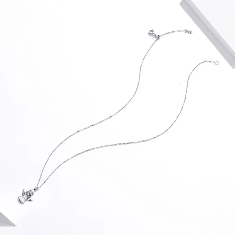 (image for) Pandora Style Angel In White Pendant Necklace - SCN425 - View 4