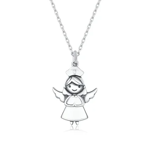Pandora Style Angel In White Pendant Necklace - SCN425 (image for) Pandora Style Angel In White Pendant Necklace - SCN425