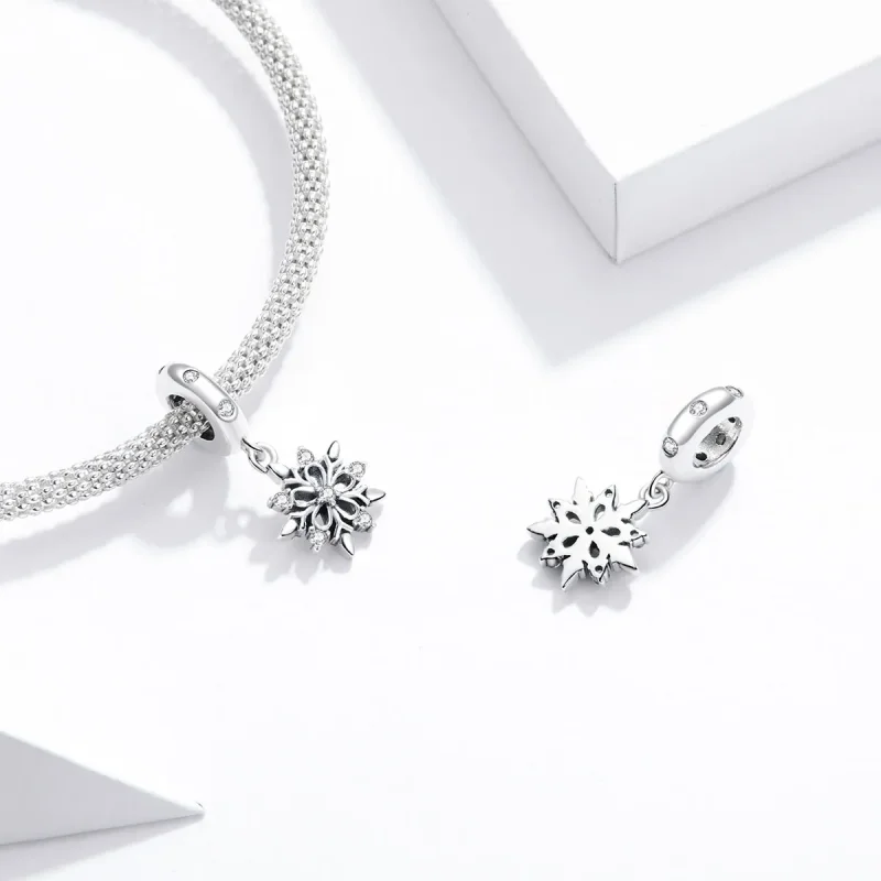 (image for) Pandora Style Crystal Snowflake Dangle - SCC1649 - View 4