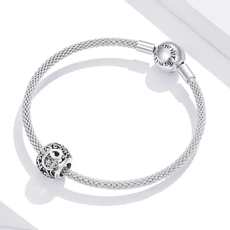 (image for) Pandora Style Openwork Flower Letter C Charm - SCC1444-C - View 3