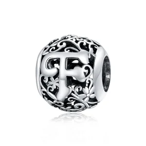 (image for) Pandora Style Openwork Flower Letter F Charm - SCC1444-F 