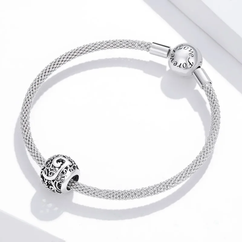 (image for) Pandora Style Openwork Flower Letter J Charm - SCC1444-J - View 3