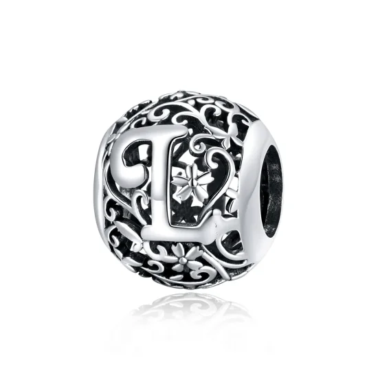 (image for) Pandora Style Openwork Flower Letter L Charm - SCC1444-L 