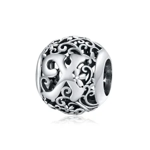 (image for) Pandora Style Openwork Flower Letter X Charm - SCC1444-X 