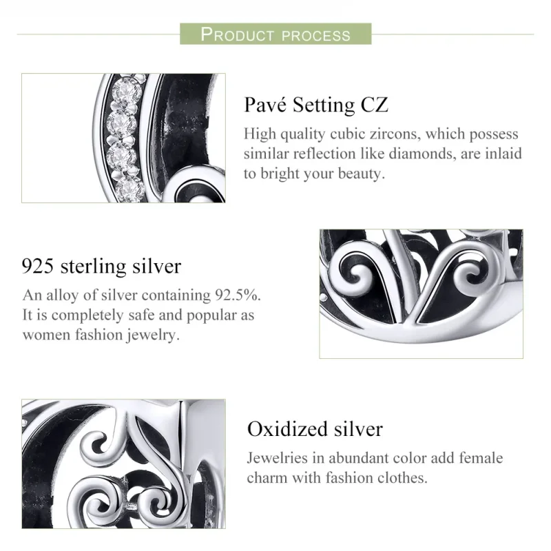 (image for) Pandora Style Sparkling Pavé Flower Letter C Charm - BSC030-C - View 6
