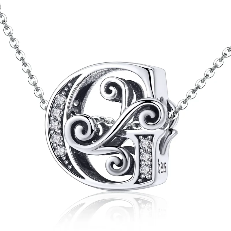 (image for) Pandora Style Sparkling Pavé Flower Letter G Charm - BSC030-G - View 2