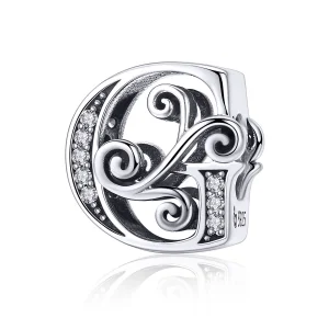 (image for) Pandora Style Sparkling Pavé Flower Letter G Charm - BSC030-G 
