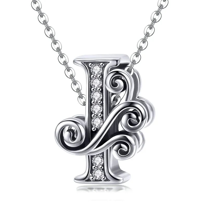 (image for) Pandora Style Sparkling Pavé Flower Letter I Charm - BSC030-I - View 2