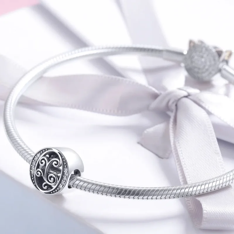 (image for) Pandora Style Sparkling Pavé Flower Letter O Charm - BSC030-O - View 3