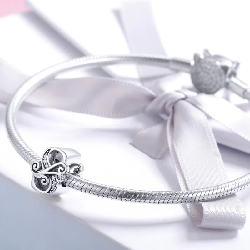 (image for) Pandora Style Sparkling Pavé Flower Letter S Charm - BSC030-S - View 3