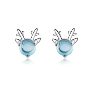 (image for) Pandora Style Silver antlers Stud Earrings - BSE210
