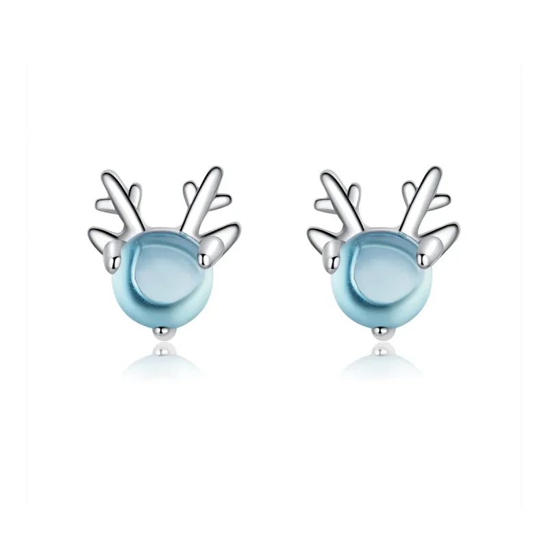 (image for) Pandora Style Silver antlers Stud Earrings - BSE210