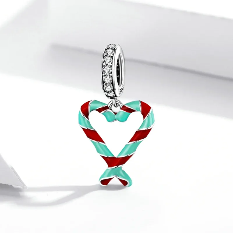 (image for) Pandora Style Silver Cane Candy Charm - SCC2039 - View 2