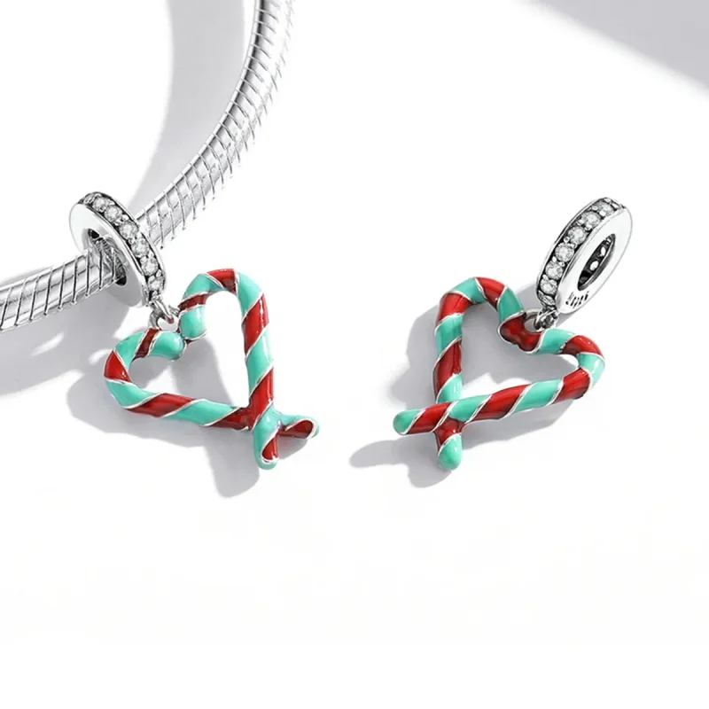 (image for) Pandora Style Silver Cane Candy Charm - SCC2039 - View 4
