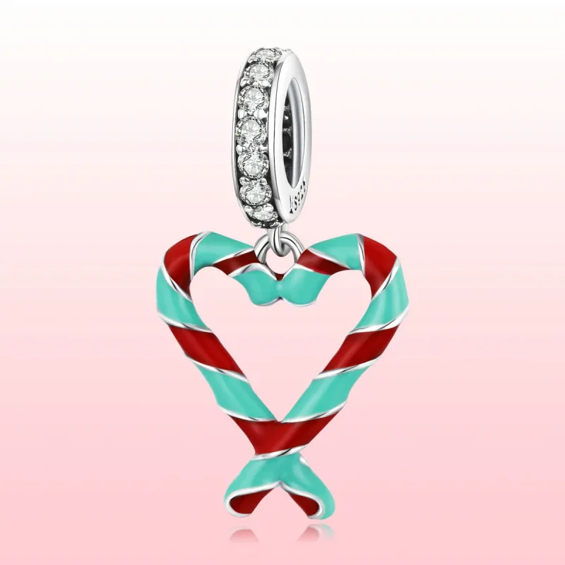 (image for) Pandora Style Silver Cane Candy Charm - SCC2039 - View 6
