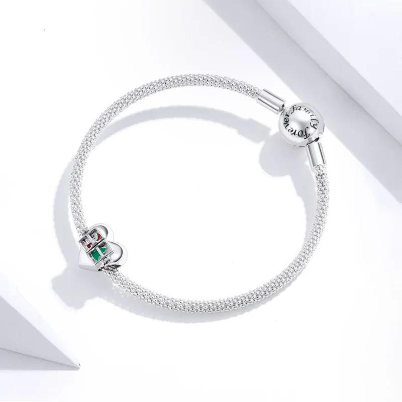 (image for) Pandora Style Silver Christmas greetings Charm - BSC376 - View 3
