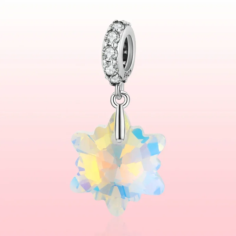(image for) Pandora Style Silver Crystal snowflakes Charm - SCC1979 - View 6