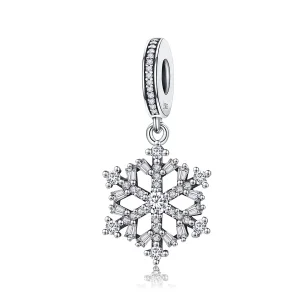 (image for) Pandora Style Silver Crystal snowflakes Charm - SCC266