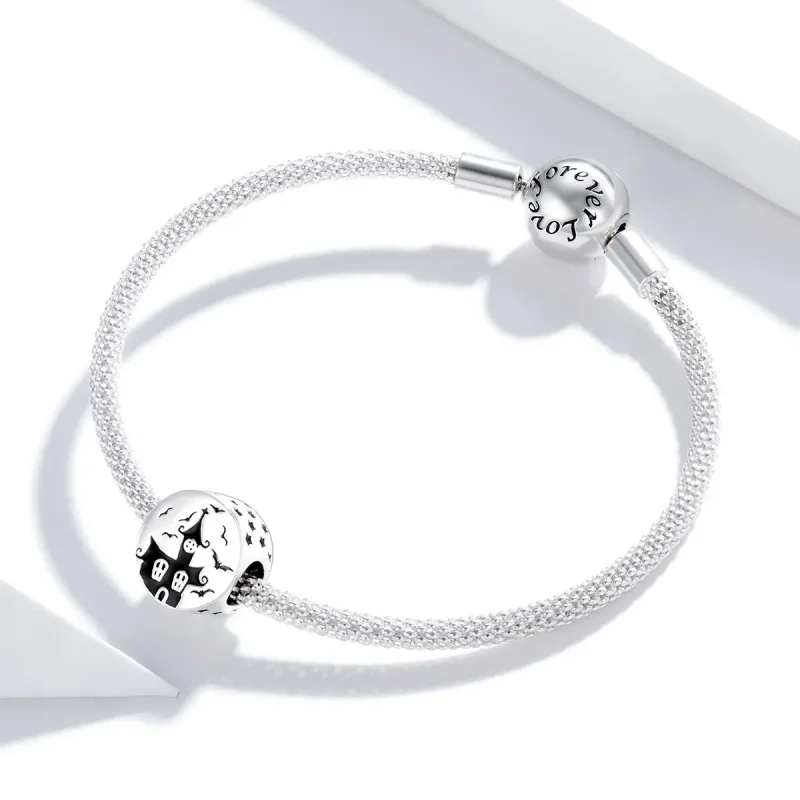 (image for) Pandora Style Silver Ghost Castle Charm - SCC1615 - View 3