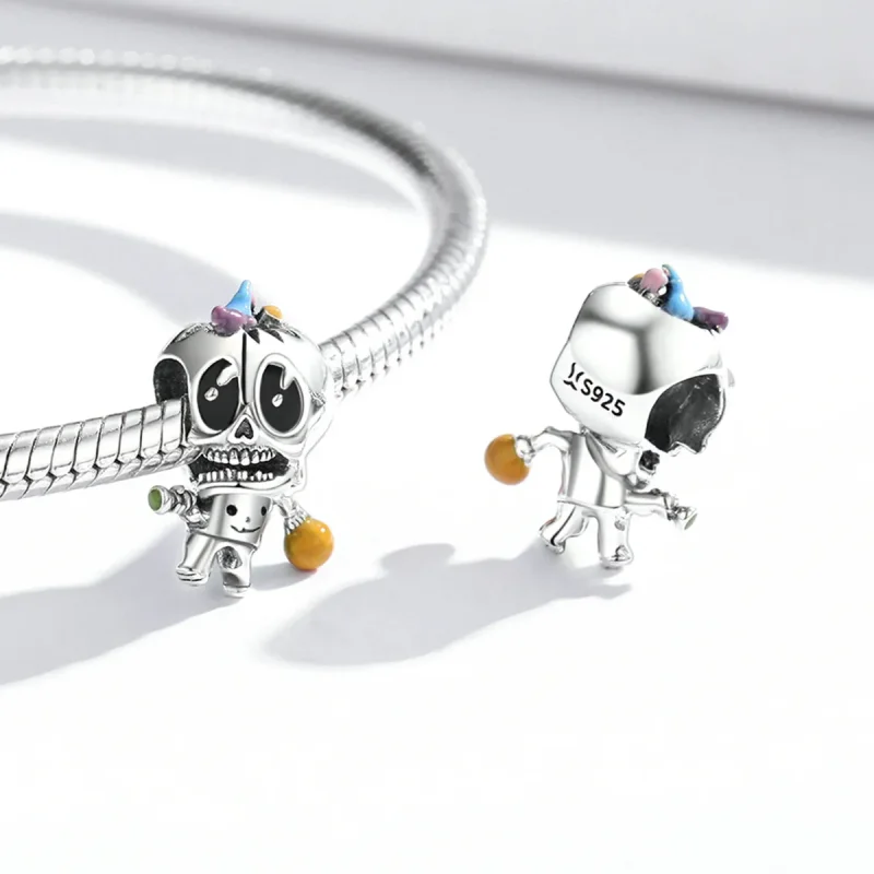 (image for) Pandora Style Silver Halloween Skull Charm - SCC1955 - View 4