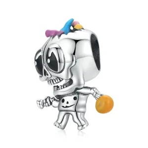 (image for) Pandora Style Silver Halloween Skull Charm - SCC1955