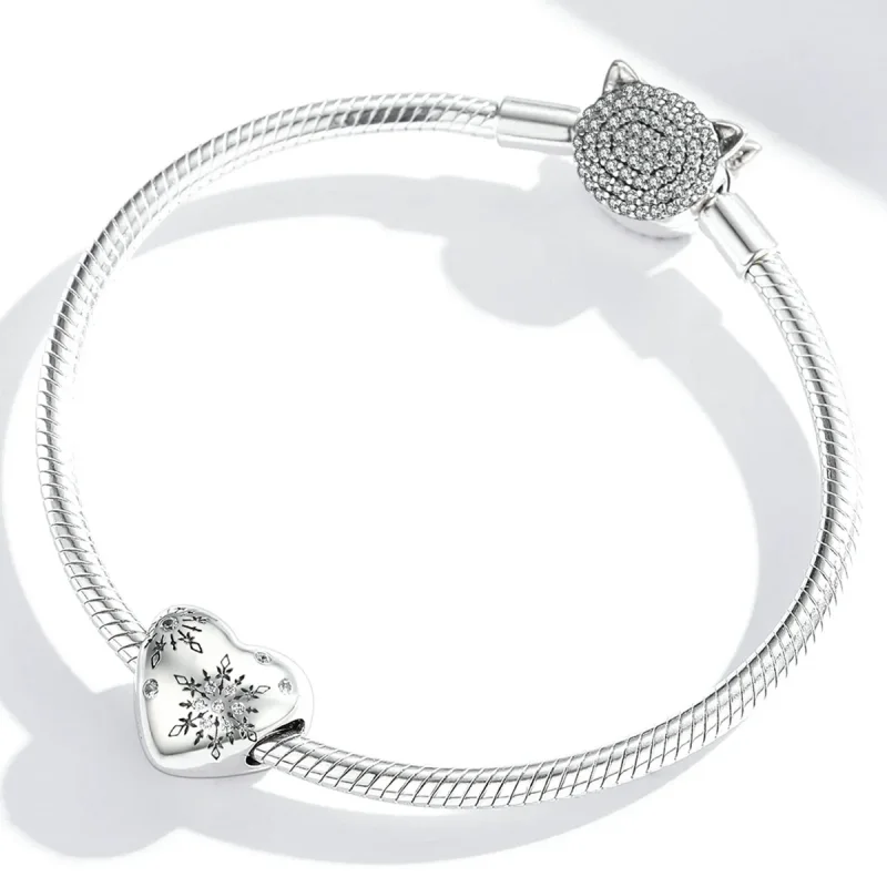 (image for) Pandora Style Silver Love snowflakes Charm - SCC1982 - View 3