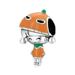(image for) Pandora Style Silver Pumpkin girl Charm - SCC2025