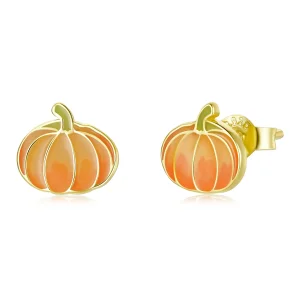 (image for) Pandora Style Silver Pumpkin Stud Earrings - SCE1246