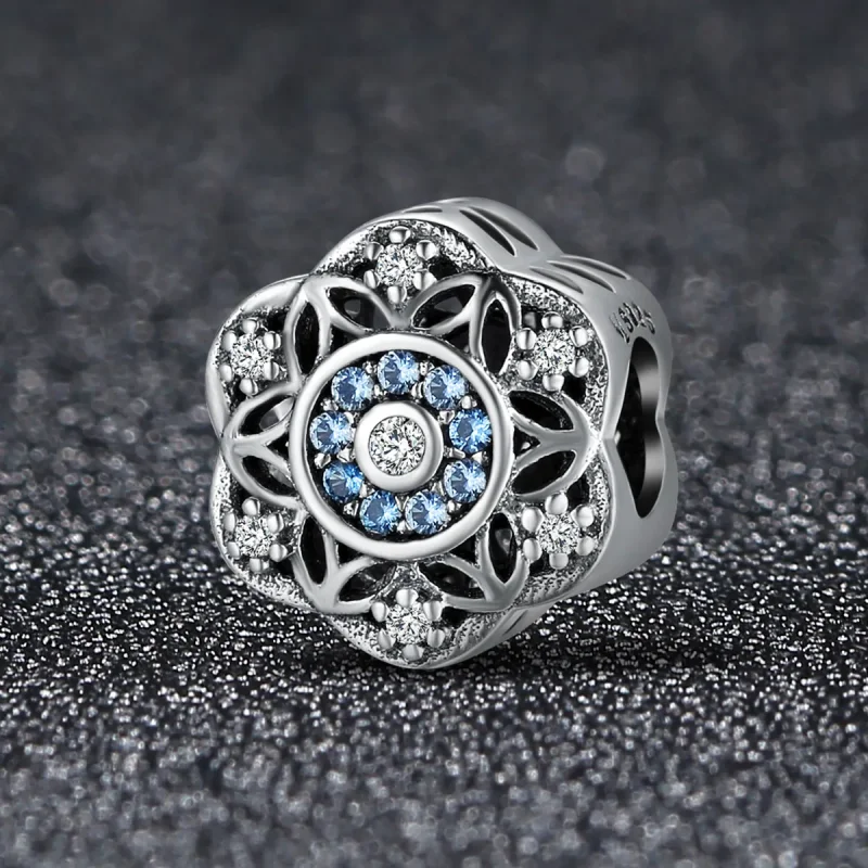 (image for) Pandora Style Silver Romantic snowflakes Charm - SCC247 - View 2
