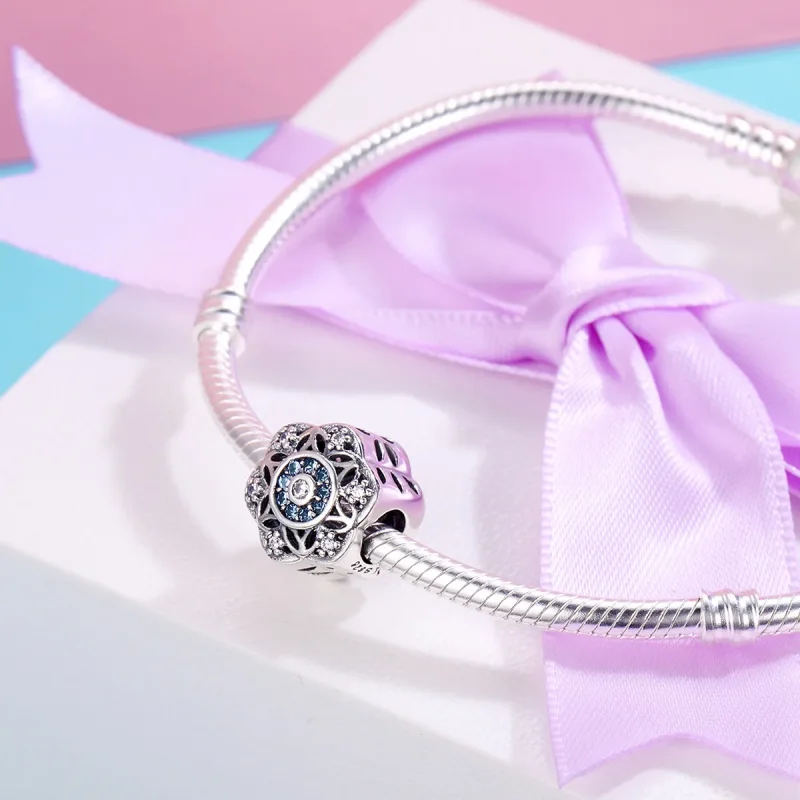 (image for) Pandora Style Silver Romantic snowflakes Charm - SCC247 - View 4