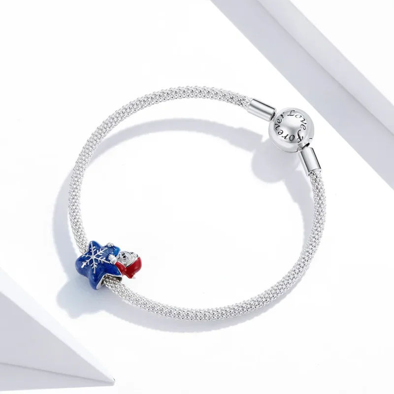 (image for) Pandora Style Silver Santa Claus Charm - BSC372 - View 3
