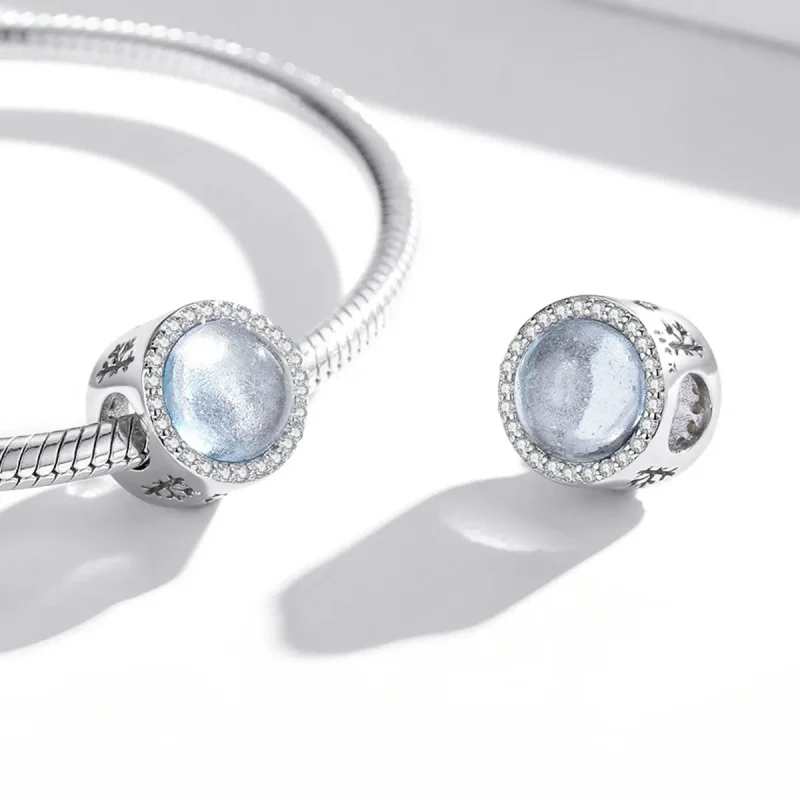 (image for) Pandora Style Silver Snow on Christmas Eve Charm - SCC2040 - View 4