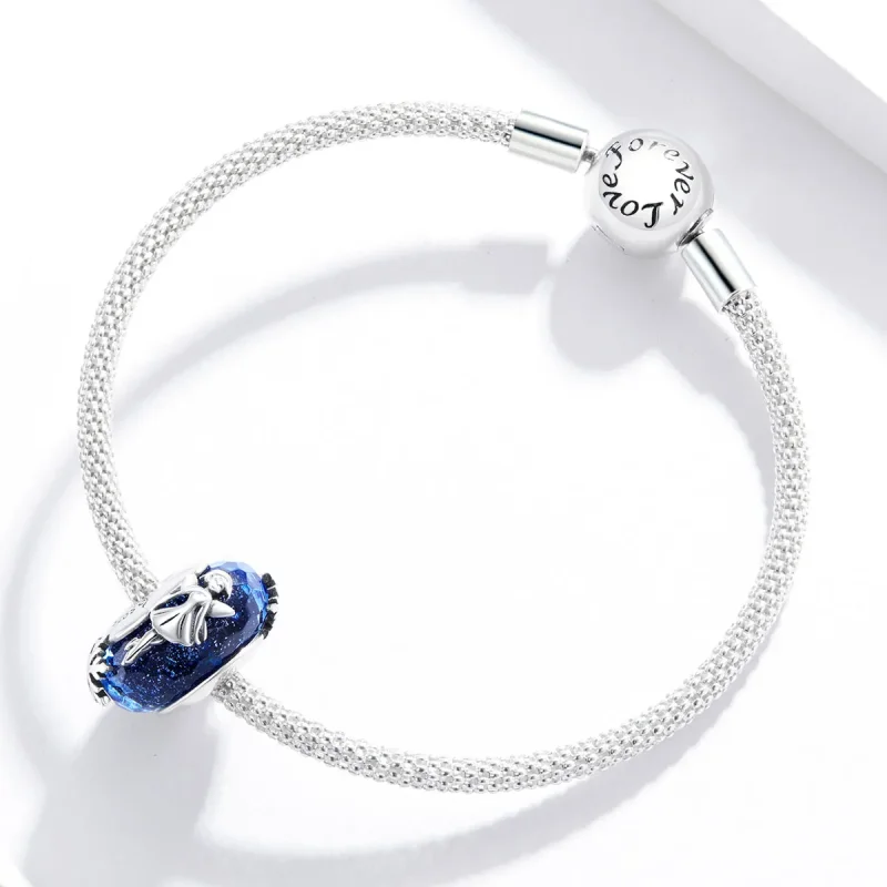 (image for) Pandora Style Silver Snowflake elves Spacer Charm - BSC369 - View 3