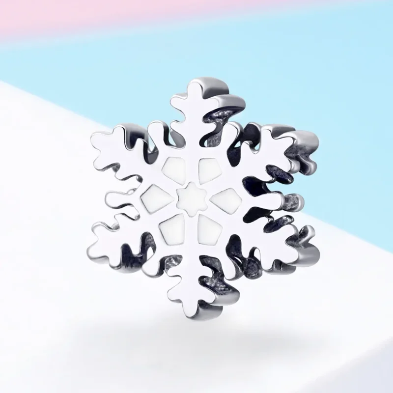 (image for) Pandora Style Silver snowflakes Charm - SCC1037 - View 2