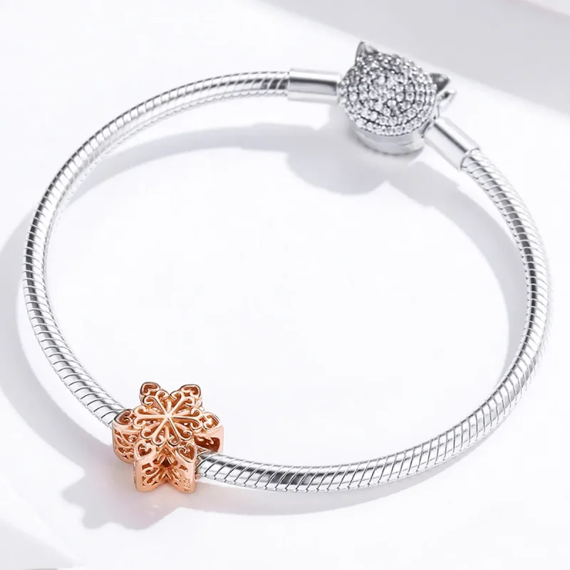 (image for) Pandora Style Silver snowflakes Charm - SCC719-C - View 4