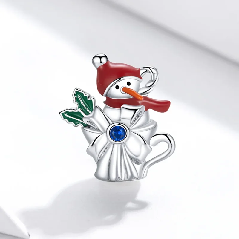 (image for) Pandora Style Silver Snowman Cup Charm - BSC373 - View 2