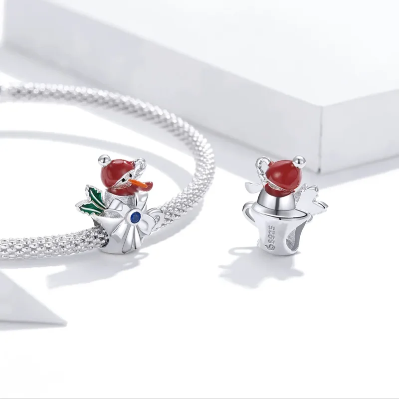 (image for) Pandora Style Silver Snowman Cup Charm - BSC373 - View 4