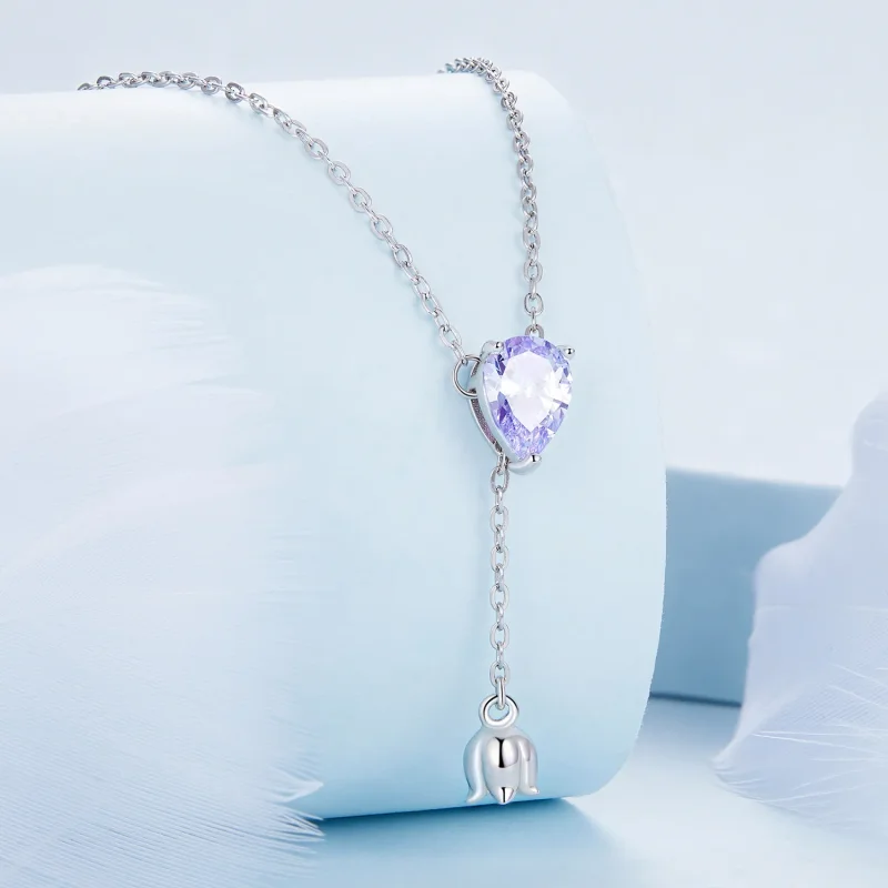 (image for) Amethyst Necklace Pandora Style - BSN271 - View 2