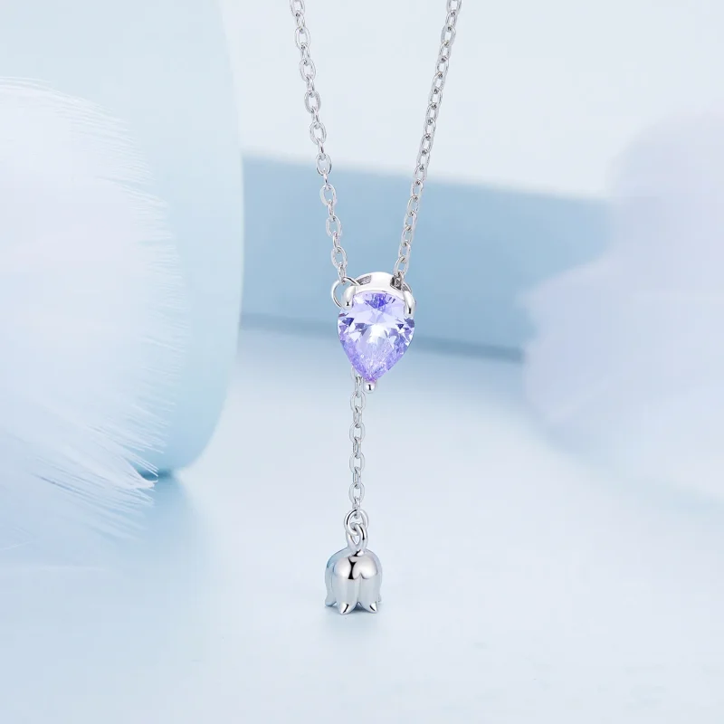 (image for) Amethyst Necklace Pandora Style - BSN271 - View 3