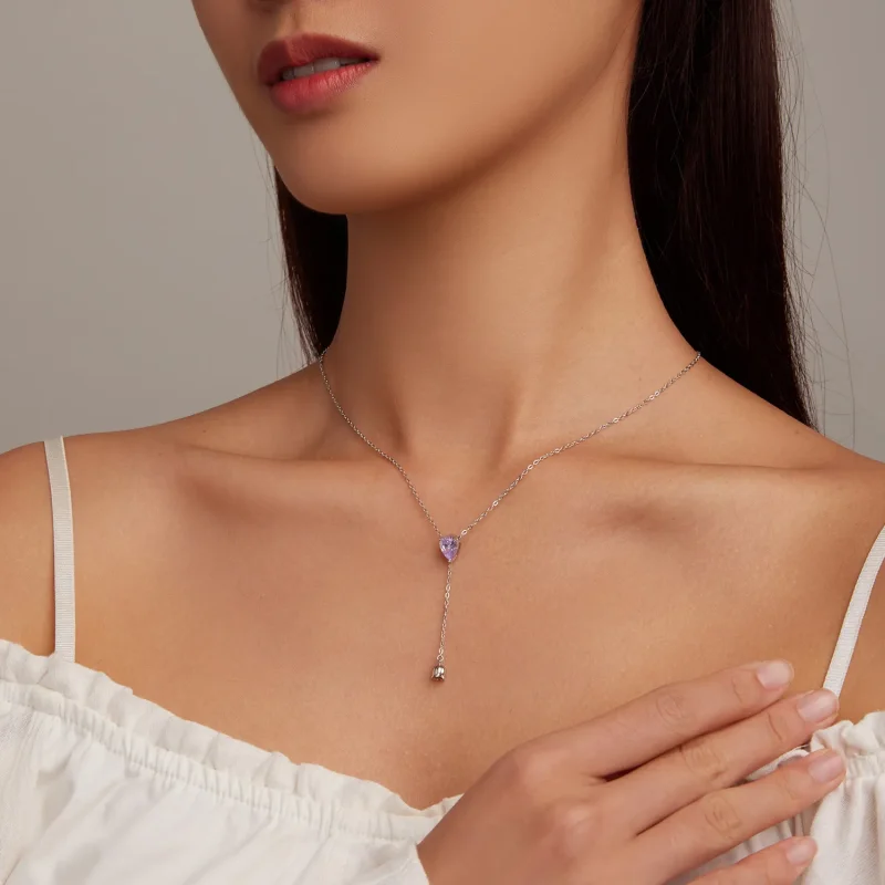 (image for) Amethyst Necklace Pandora Style - BSN271 - View 6