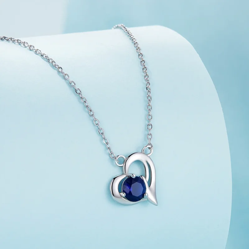 (image for) Asymmetrical Heart Necklace Pandora Style - SCN487 - View 2