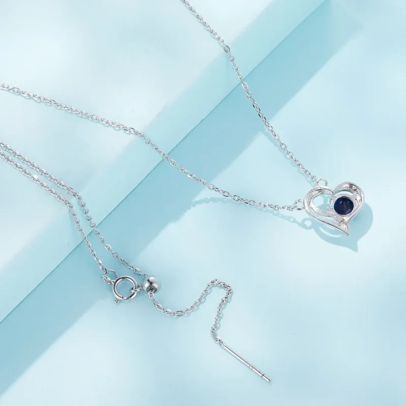 (image for) Asymmetrical Heart Necklace Pandora Style - SCN487 - View 4
