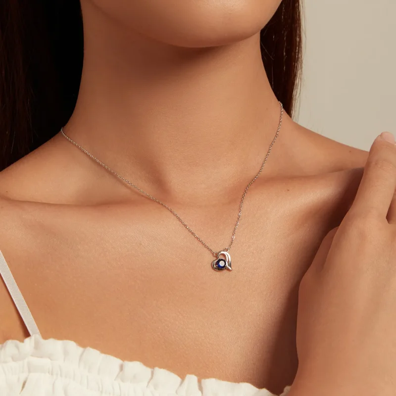 (image for) Asymmetrical Heart Necklace Pandora Style - SCN487 - View 7