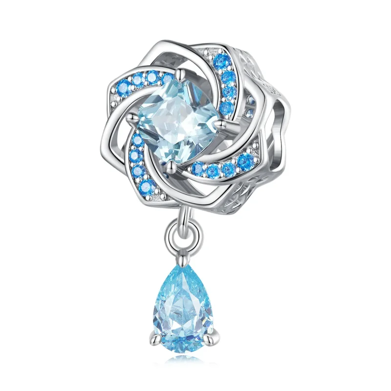 (image for) Blue Dangle Charm Pandora Style - BSC751 - View 3