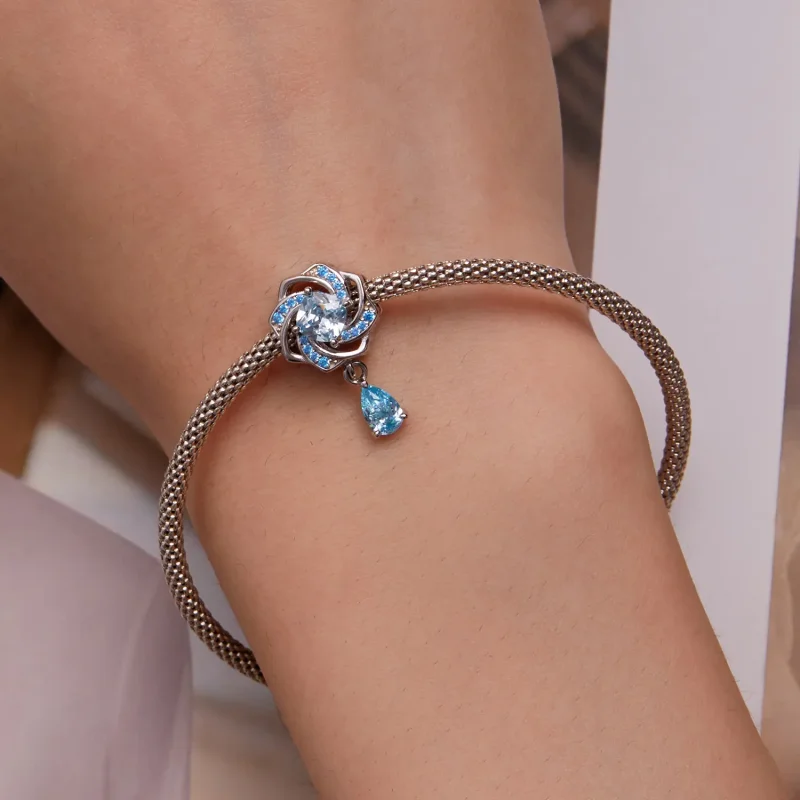 (image for) Blue Dangle Charm Pandora Style - BSC751 - View 4