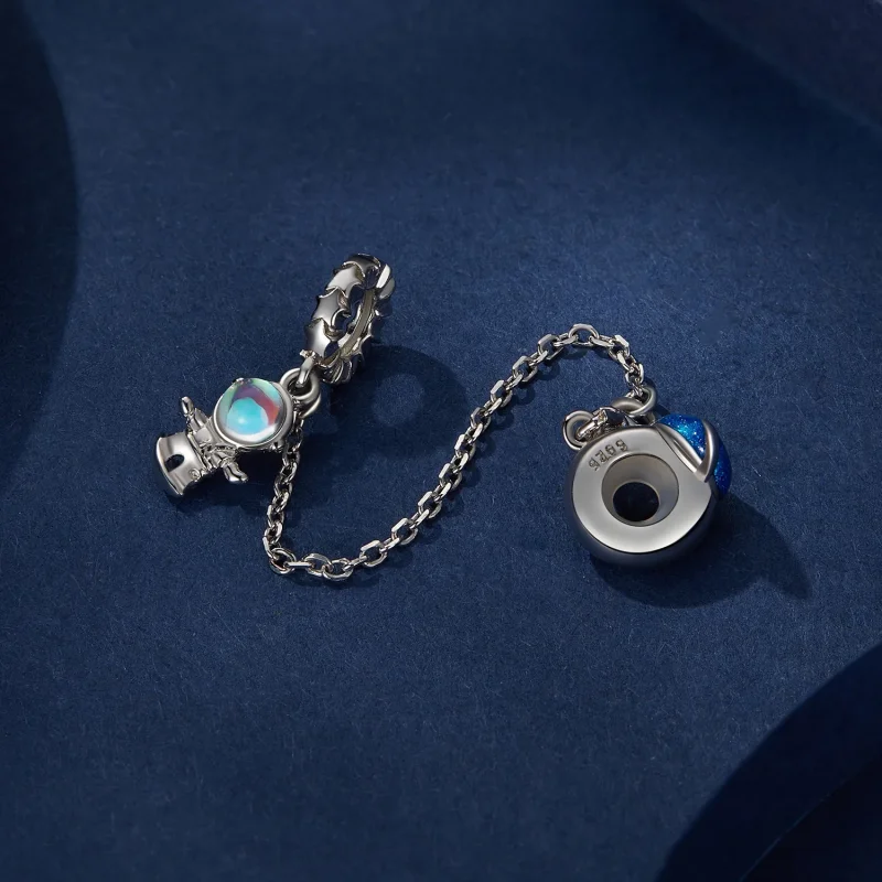 (image for) Blue Safety Chain Pandora Style - BSC792 - View 3