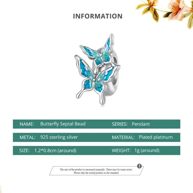 (image for) Butterfly Spacer Charm Pandora Style - BSC789 - View 6