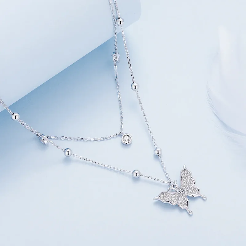 (image for) Double Chain Necklace Pandora Style - BSN308 - View 2