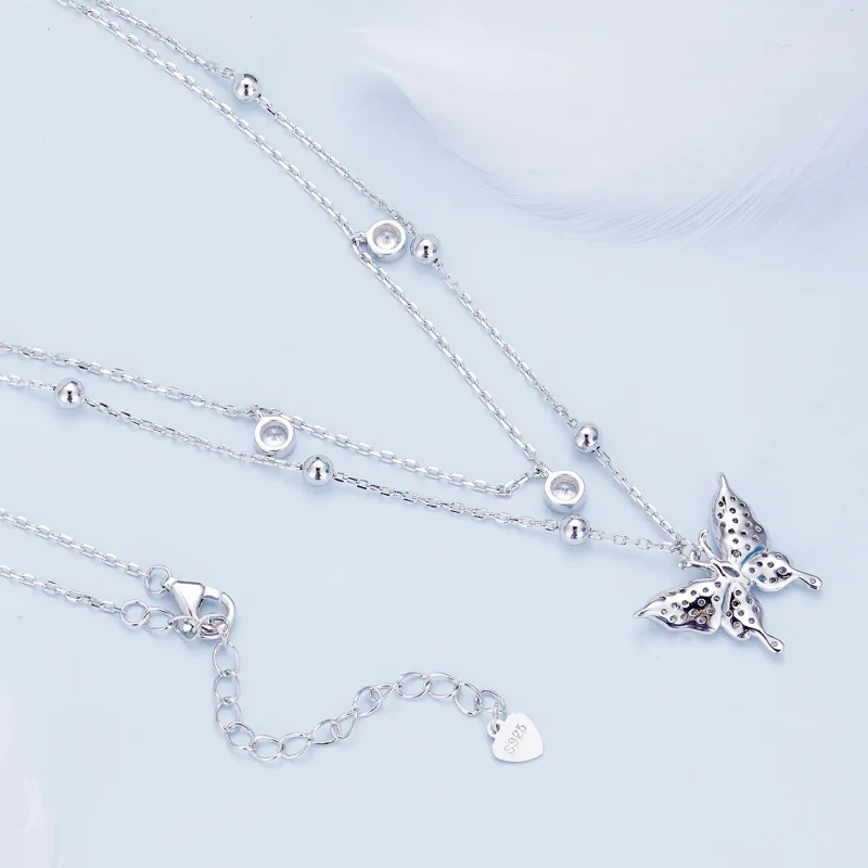 (image for) Double Chain Necklace Pandora Style - BSN308 - View 4