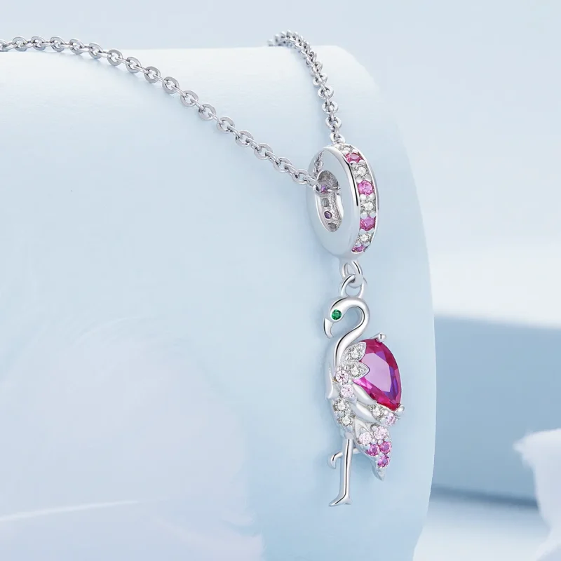 (image for) Flamingo Pandora Style Charm - BSC833 - View 2